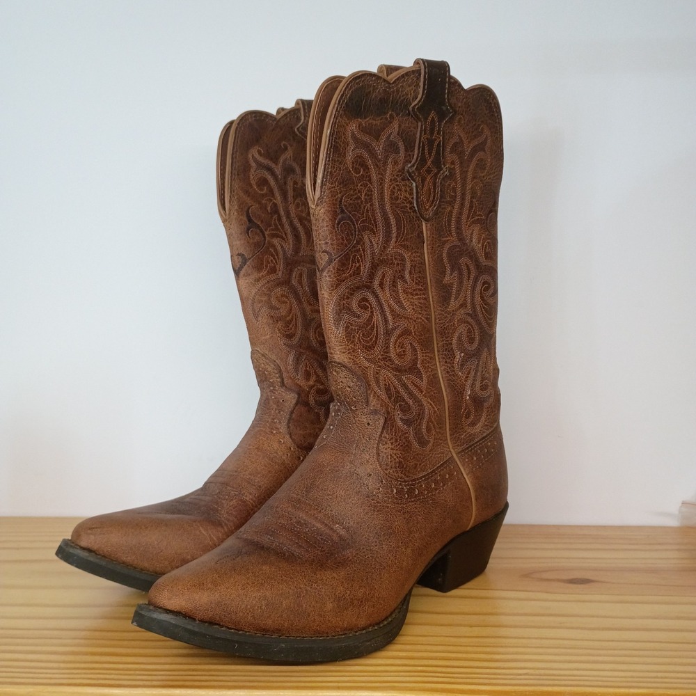 Justin Brown L2561 McKayla Leather Western Cowboy Cowgirl Boots Women's Size 8 B